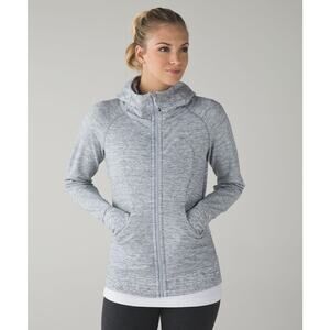 Lululemon Scuba III Heather Space Dyed Gris 12 EUC Stretchy Athleisure EUC